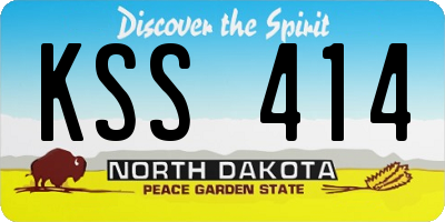 ND license plate KSS414