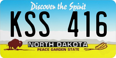 ND license plate KSS416
