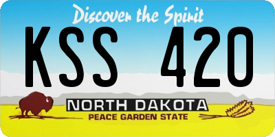 ND license plate KSS420