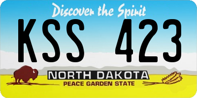 ND license plate KSS423