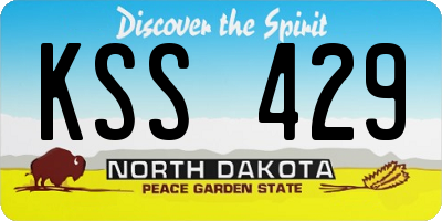 ND license plate KSS429