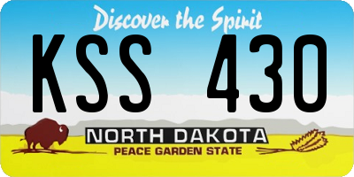 ND license plate KSS430