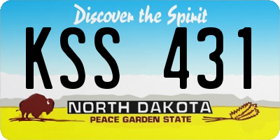 ND license plate KSS431