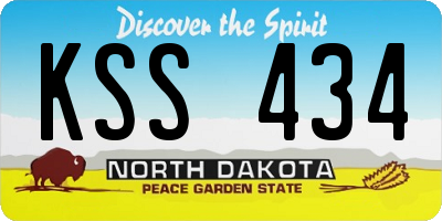 ND license plate KSS434