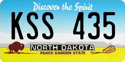 ND license plate KSS435