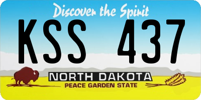 ND license plate KSS437