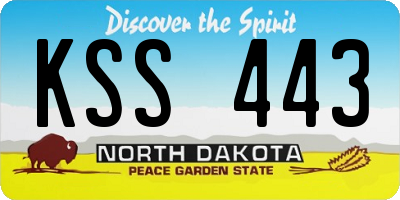 ND license plate KSS443
