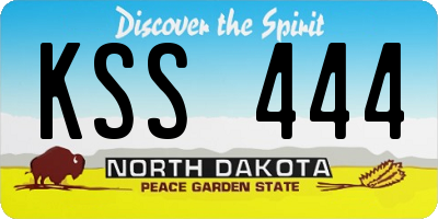 ND license plate KSS444
