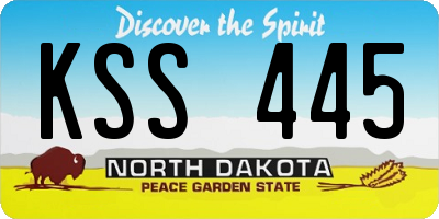 ND license plate KSS445