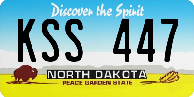 ND license plate KSS447
