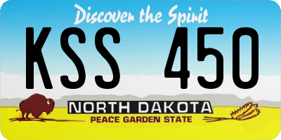 ND license plate KSS450