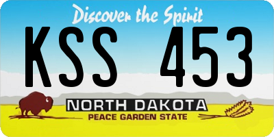 ND license plate KSS453