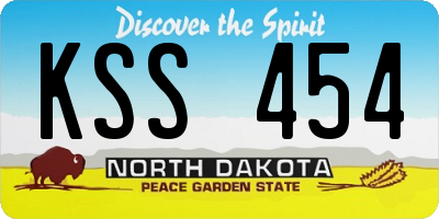 ND license plate KSS454