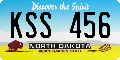 ND license plate KSS456