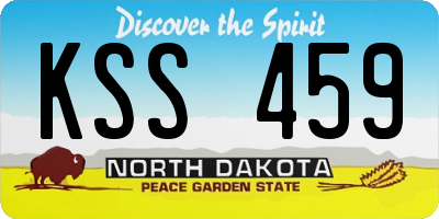 ND license plate KSS459
