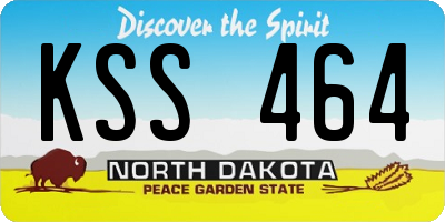 ND license plate KSS464