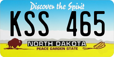 ND license plate KSS465