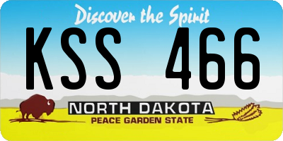 ND license plate KSS466