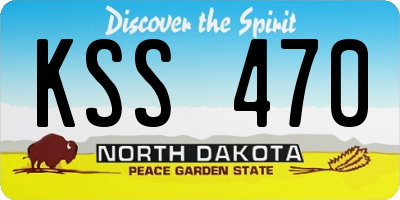 ND license plate KSS470