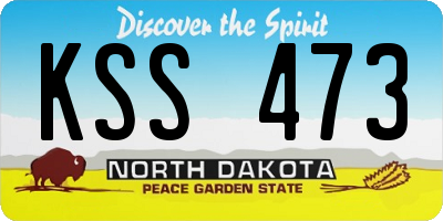 ND license plate KSS473
