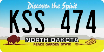 ND license plate KSS474