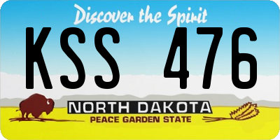 ND license plate KSS476
