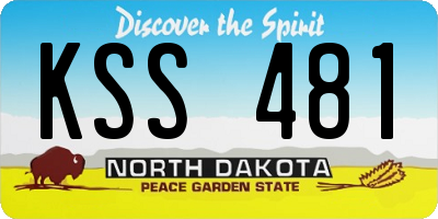 ND license plate KSS481