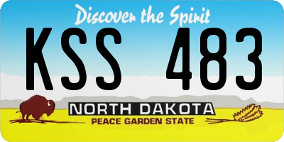 ND license plate KSS483