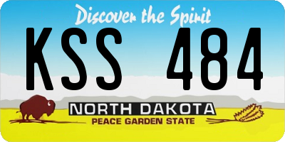 ND license plate KSS484