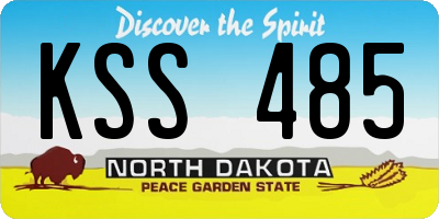 ND license plate KSS485