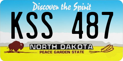 ND license plate KSS487