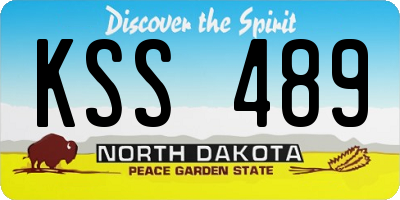 ND license plate KSS489