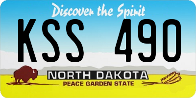 ND license plate KSS490