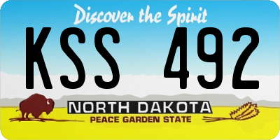 ND license plate KSS492
