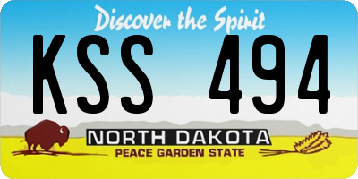 ND license plate KSS494