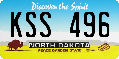 ND license plate KSS496