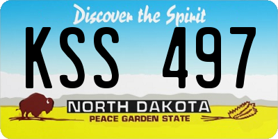 ND license plate KSS497