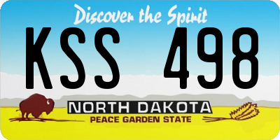 ND license plate KSS498
