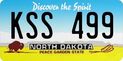 ND license plate KSS499