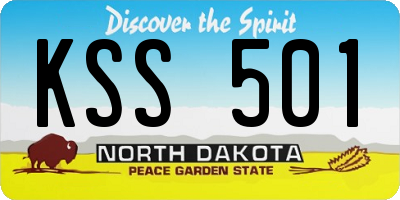 ND license plate KSS501