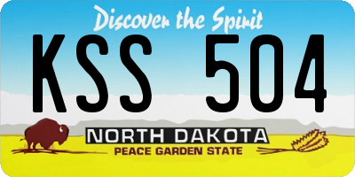 ND license plate KSS504