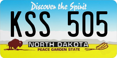 ND license plate KSS505