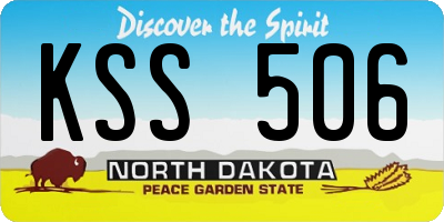 ND license plate KSS506
