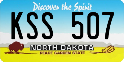 ND license plate KSS507