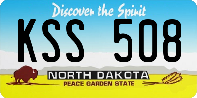 ND license plate KSS508