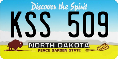ND license plate KSS509