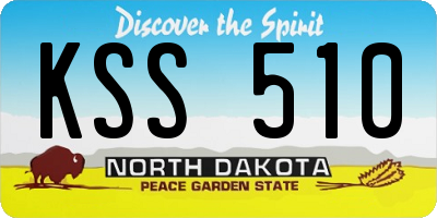 ND license plate KSS510