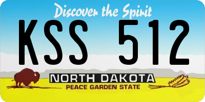 ND license plate KSS512