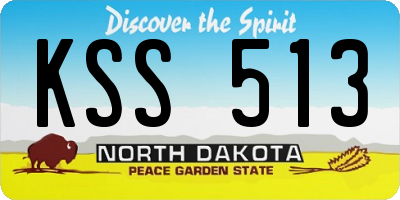 ND license plate KSS513