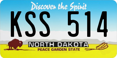 ND license plate KSS514
